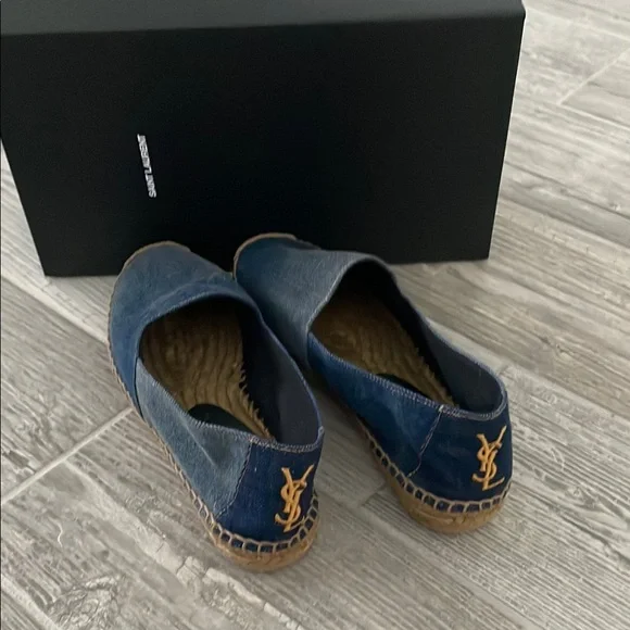 Yves Saint Laurent Shoes Ysl Blue Denim Espadrilles Poshmark